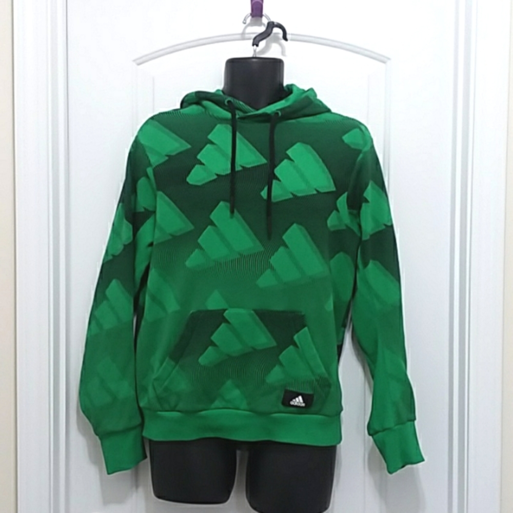 Adidas Green & Black Hooded Sweatshirt